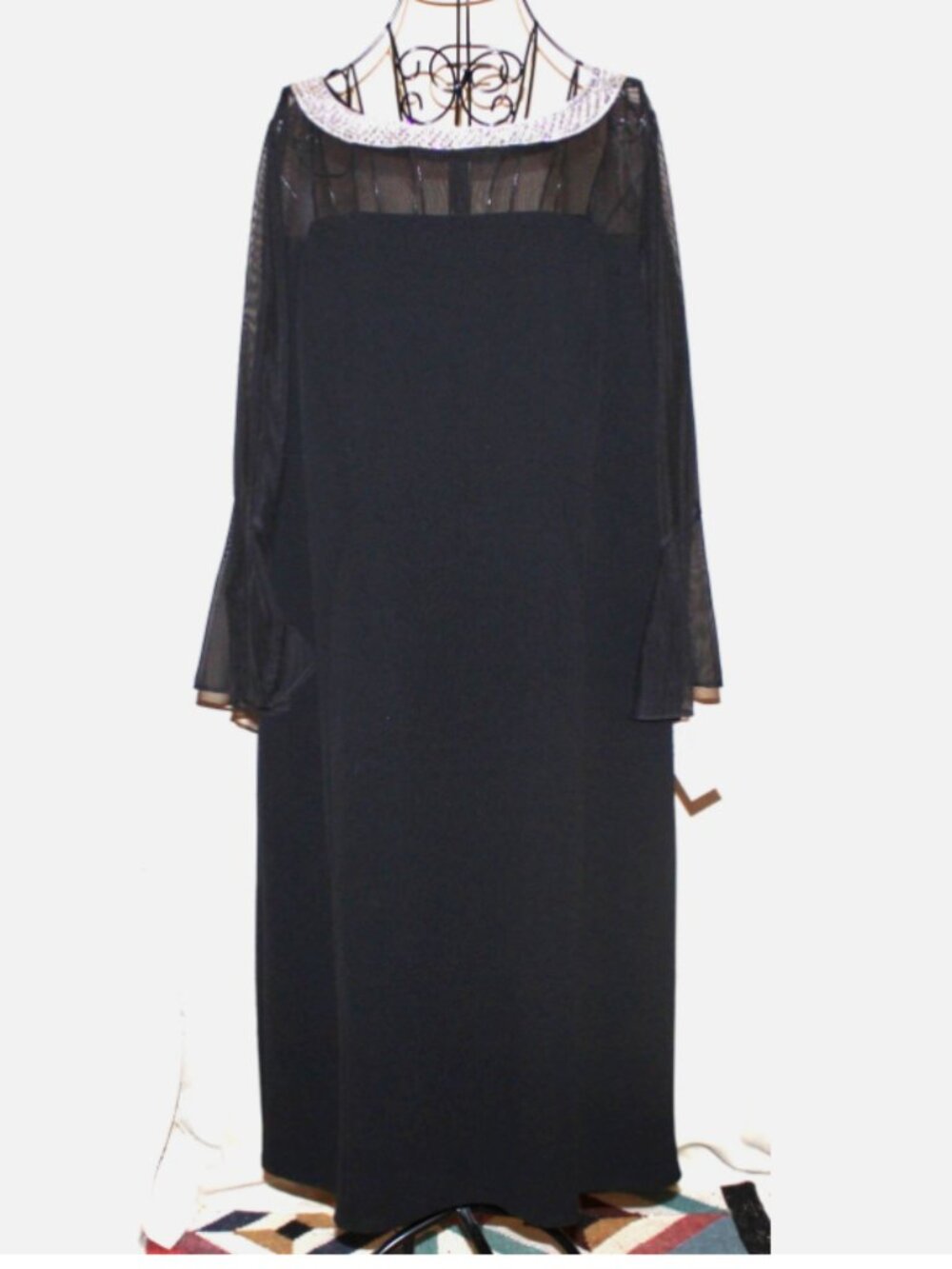 Alex Evenings Embellished Neck Evening Gown Sz 22 W Bell Cuffs NWT Wedding Party